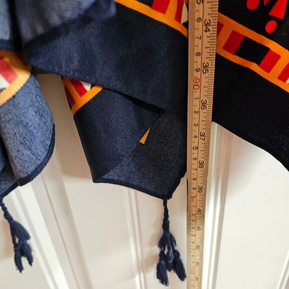 Floral Kimono Womens 2X Red Sun Moon Fringe Open Indie Relaxed Boho Festival - Picture 8 of 11